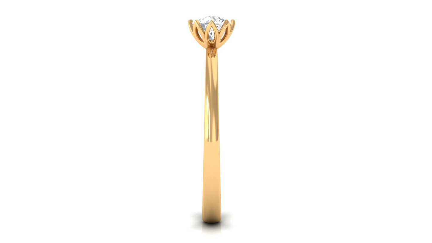 Natural Diamond Solitaire Promise Ring For Women