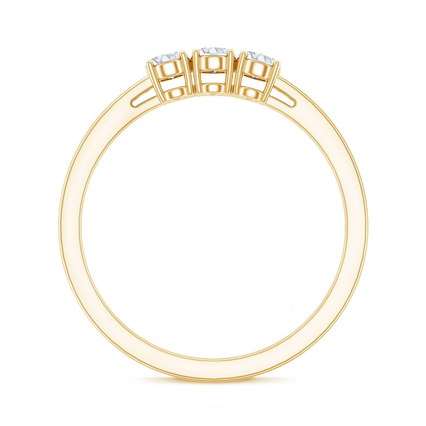 Lab Grown Oval Diamond 3 Stone Engagement Ring