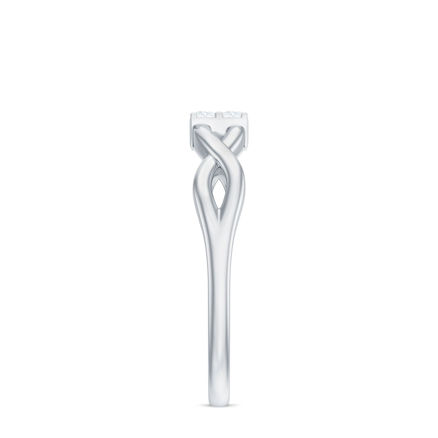Contemporary Diamond Engagement Ring with Infinity Shank