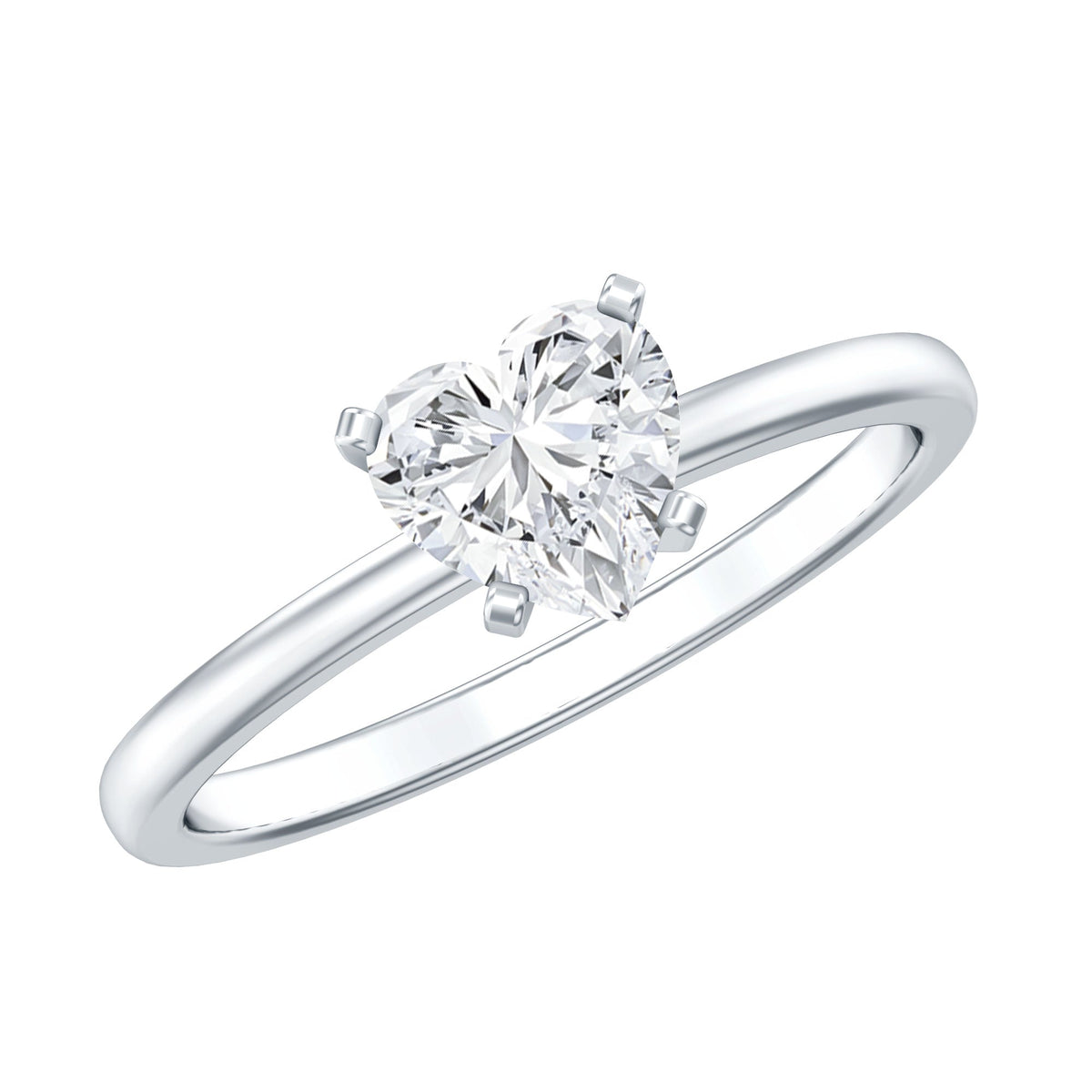 1.5 CT Heart Shape Certified Moissanite Engagement Ring