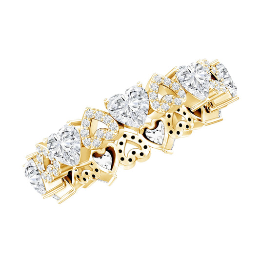 Certified Lab Grown Diamond Heart Wedding Band