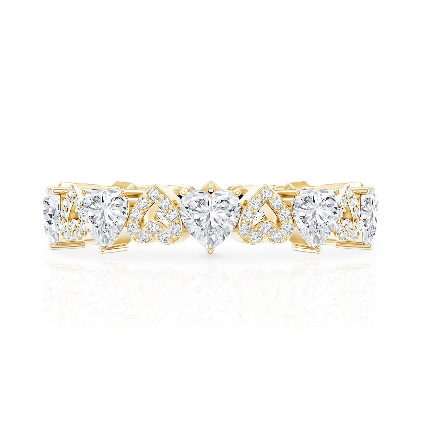 Certified Lab Grown Diamond Heart Wedding Band