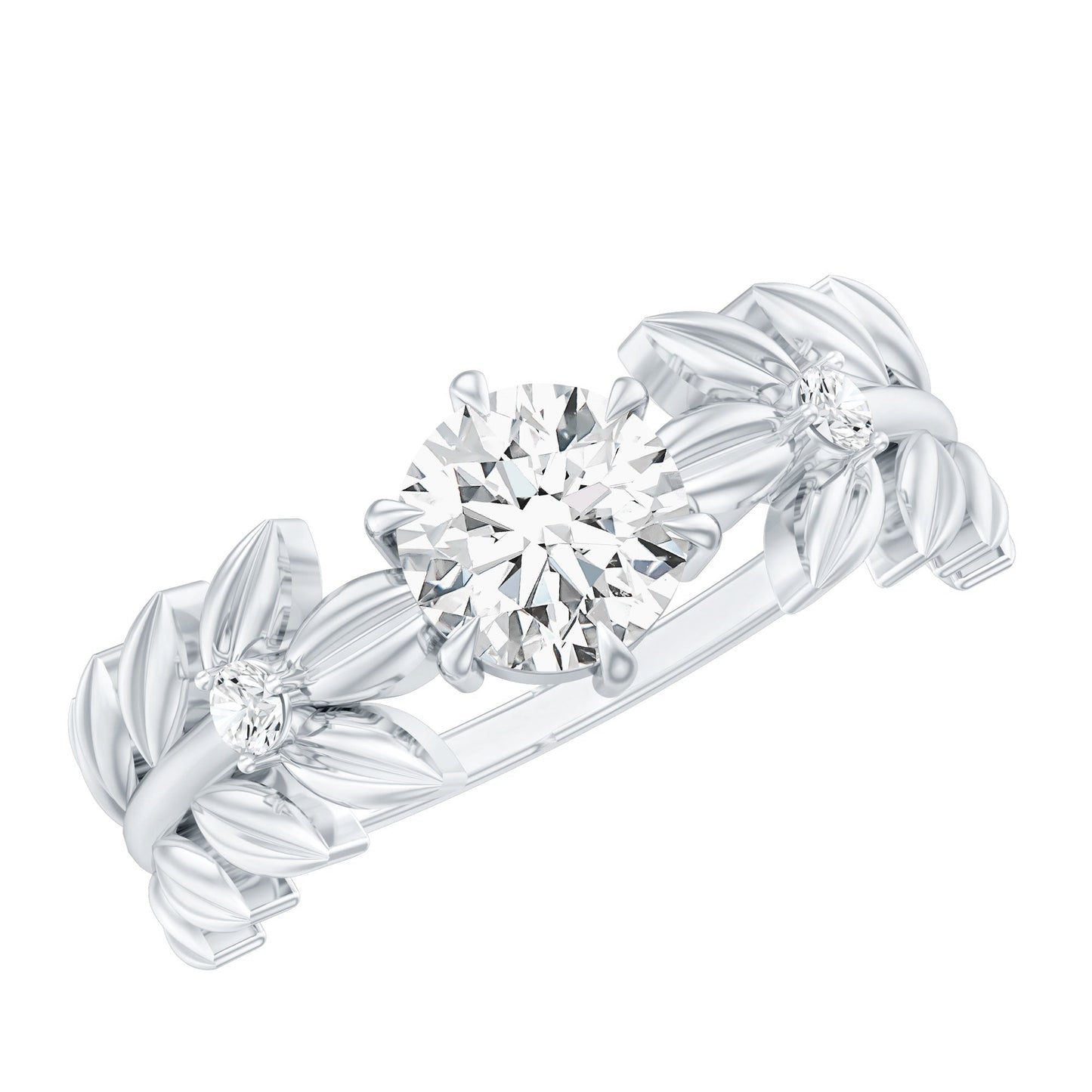 0.9 Carat Lab Grown Diamond Nature Inspired Engagement Ring