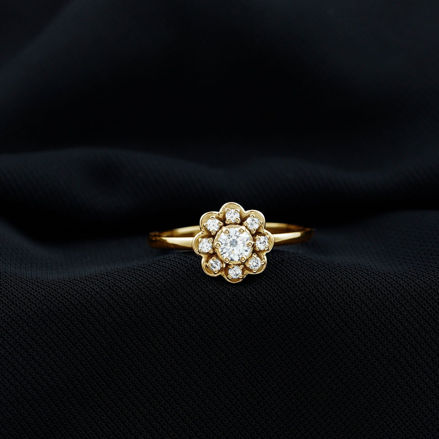 Certified Lab Grown Diamond Flower Promise Ring For Women