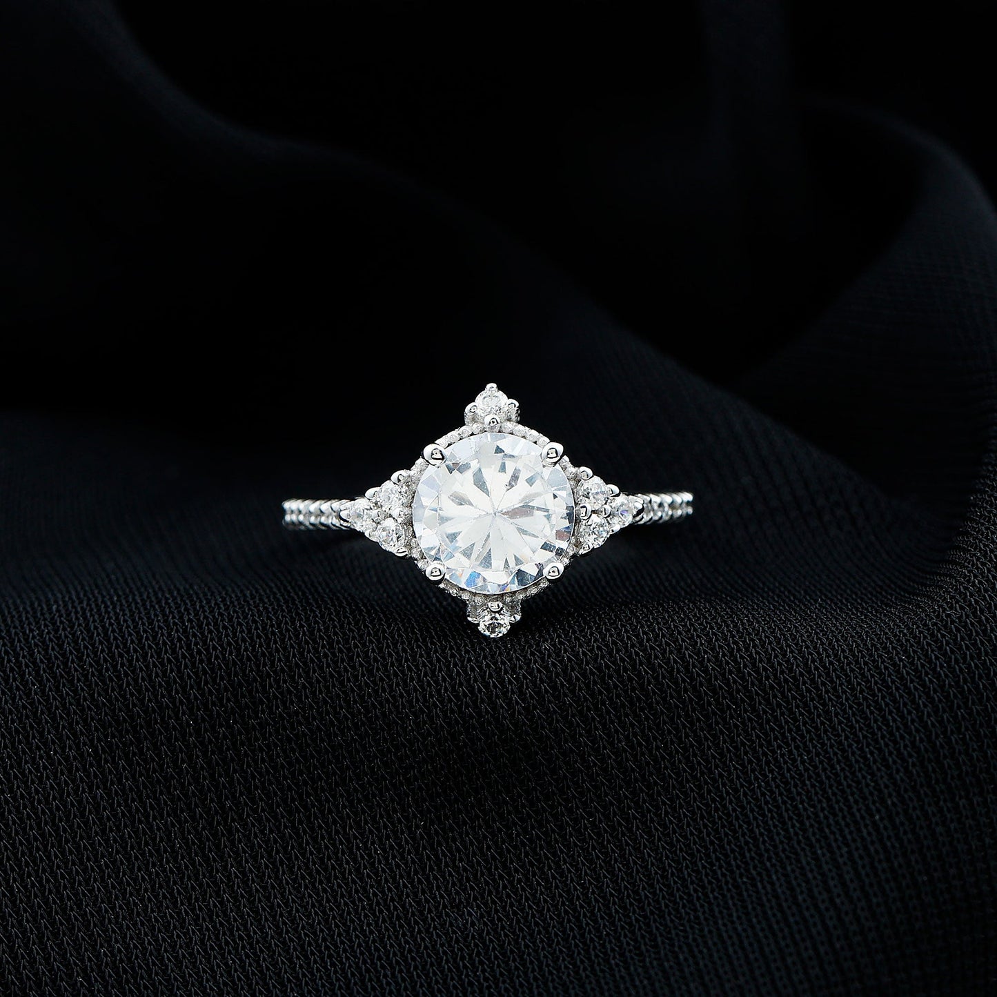 2 Carat Lab Grown Diamond Vintage Inspired Engagement Ring