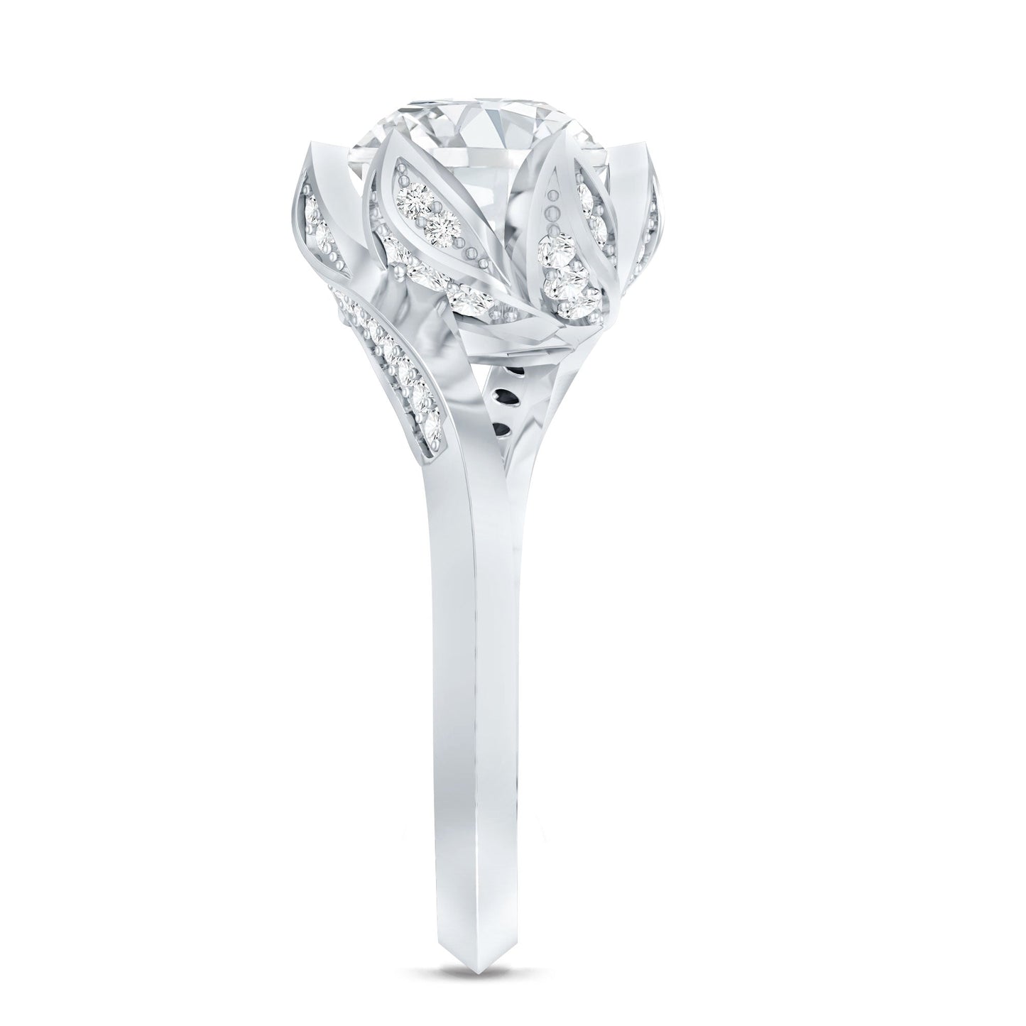 2 Carat Lab Grown Diamond Vintage Floral Engagement Ring