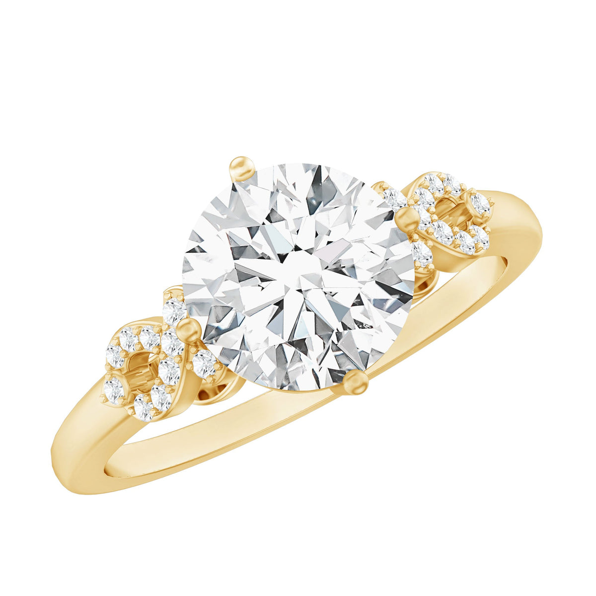 Certified 2 Carat Round Lab Grown Diamond Solitaire Engagement Ring