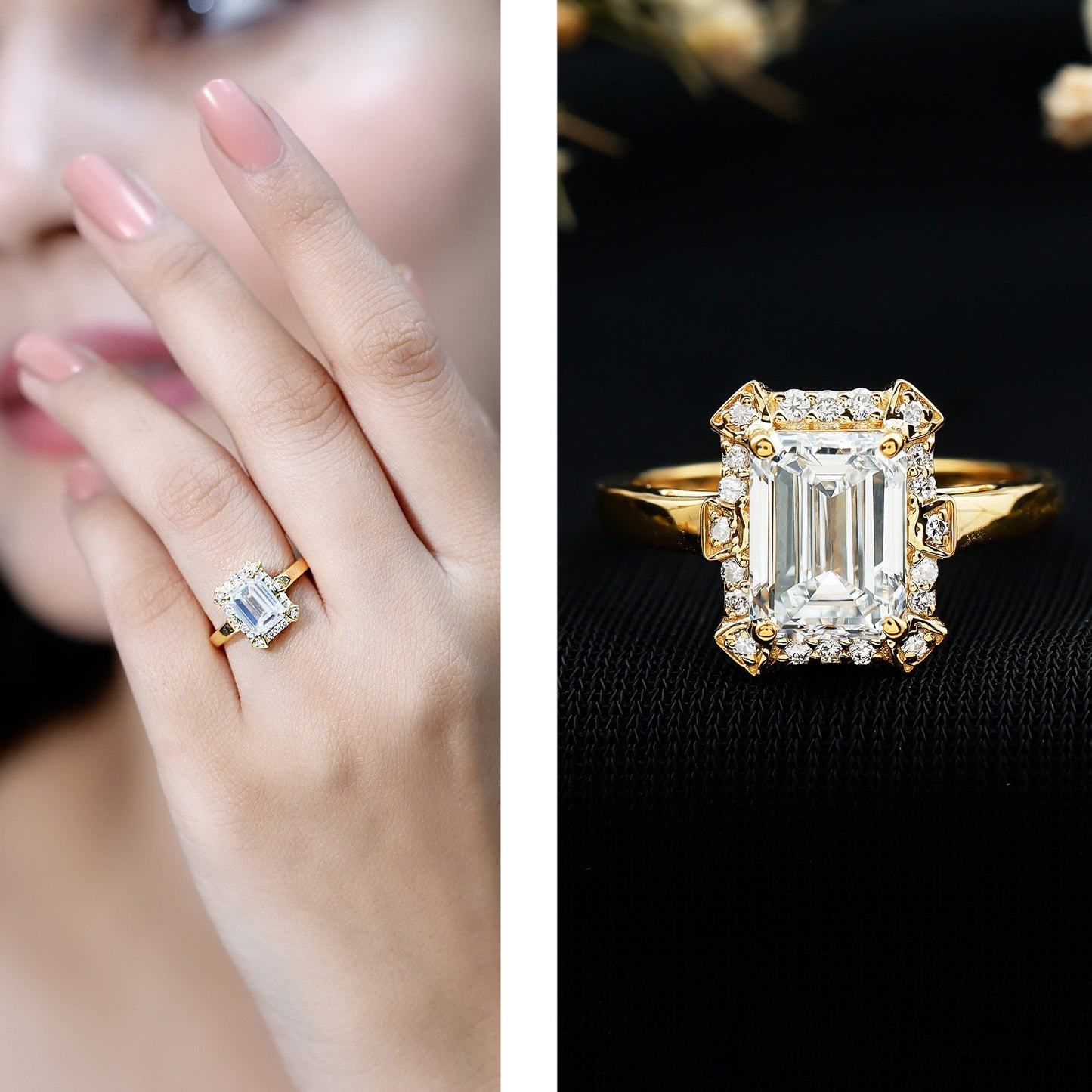 Certified 1.8 Carat Lab Grown Diamond Emerald Cut Engagement Ring