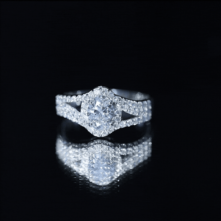 Certified 1.2 Carat Oval Lab Grown Diamond Split Shank Engagement Ring