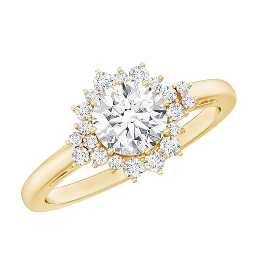 0.9 Carat Certified Lab Grown Diamond Halo Engagement Ring