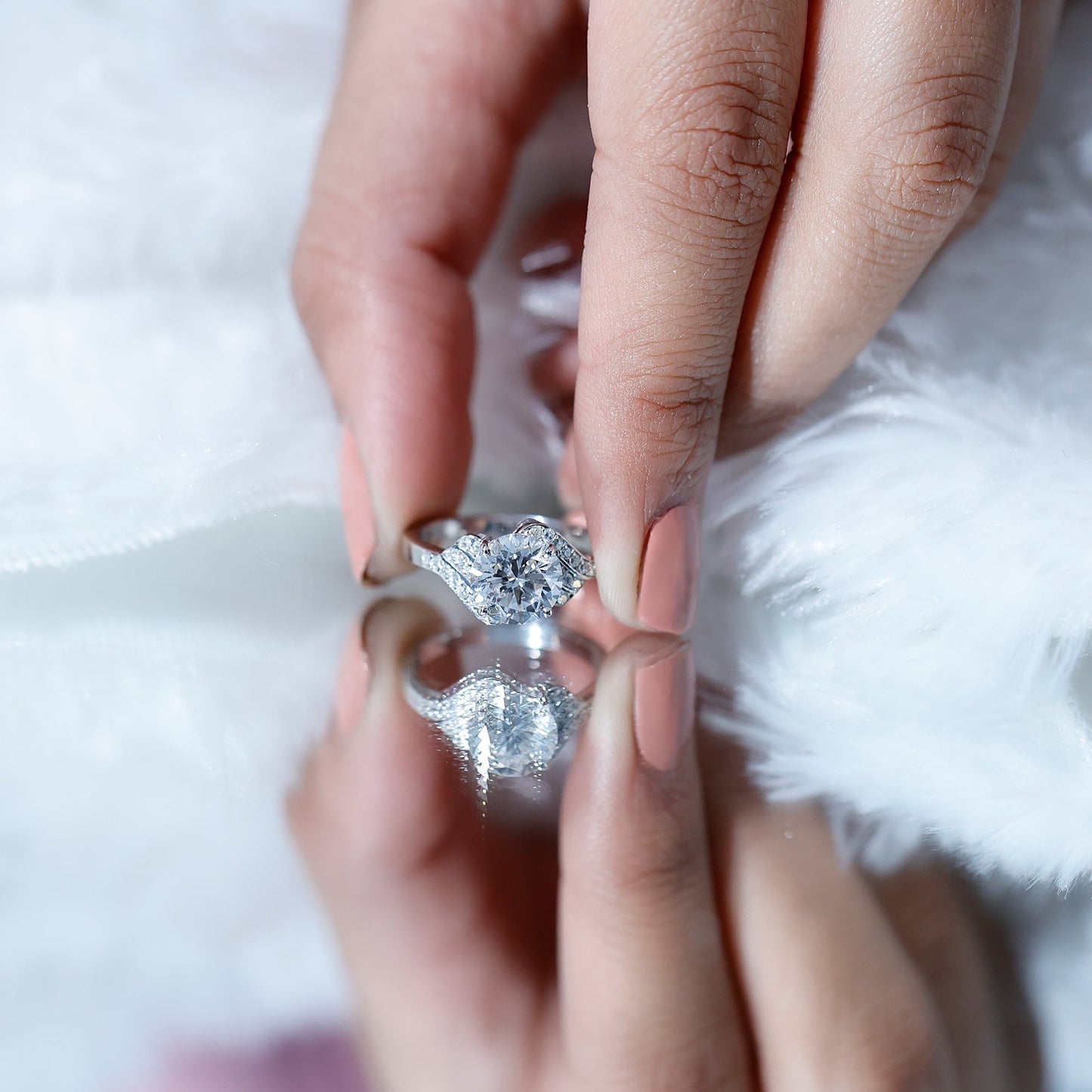 Certified 2 Carat Lab Grown Diamond Unique Engagement Ring