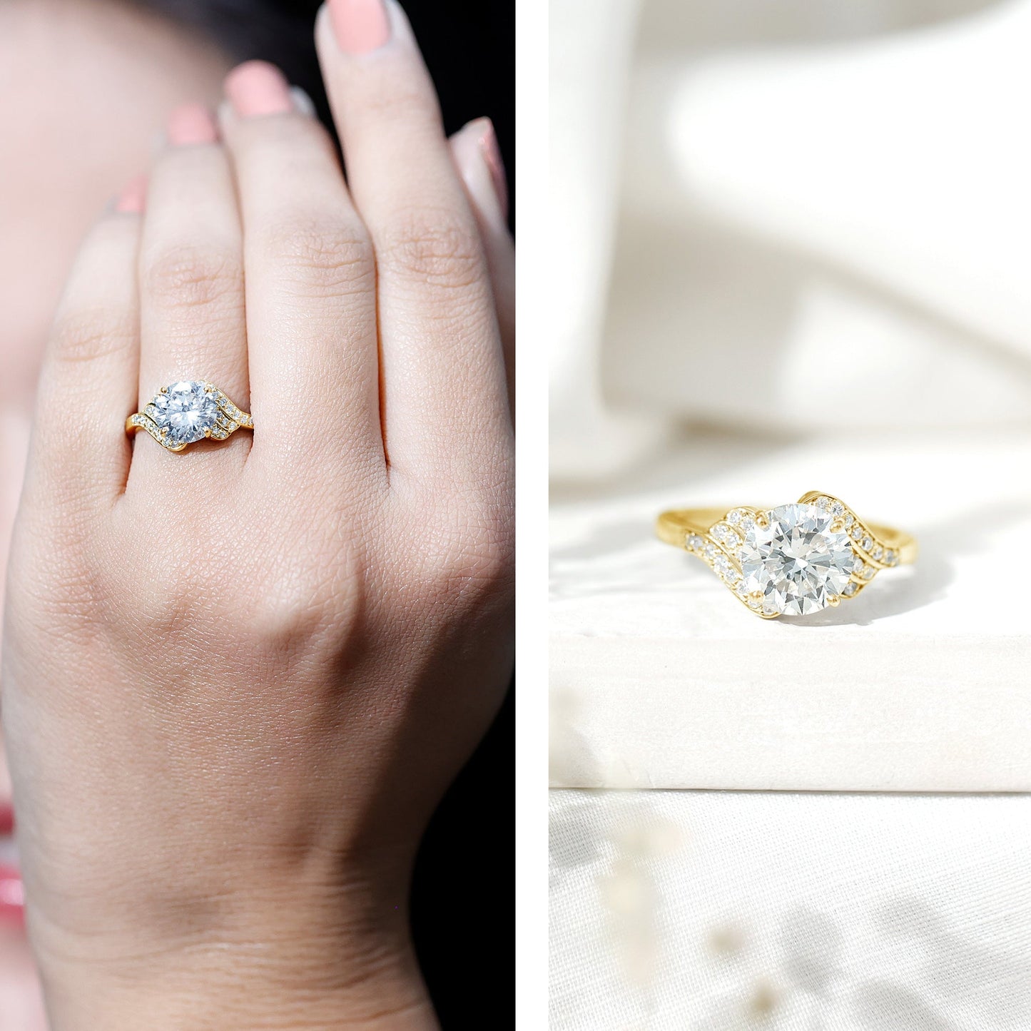 Certified 2 Carat Lab Grown Diamond Unique Engagement Ring