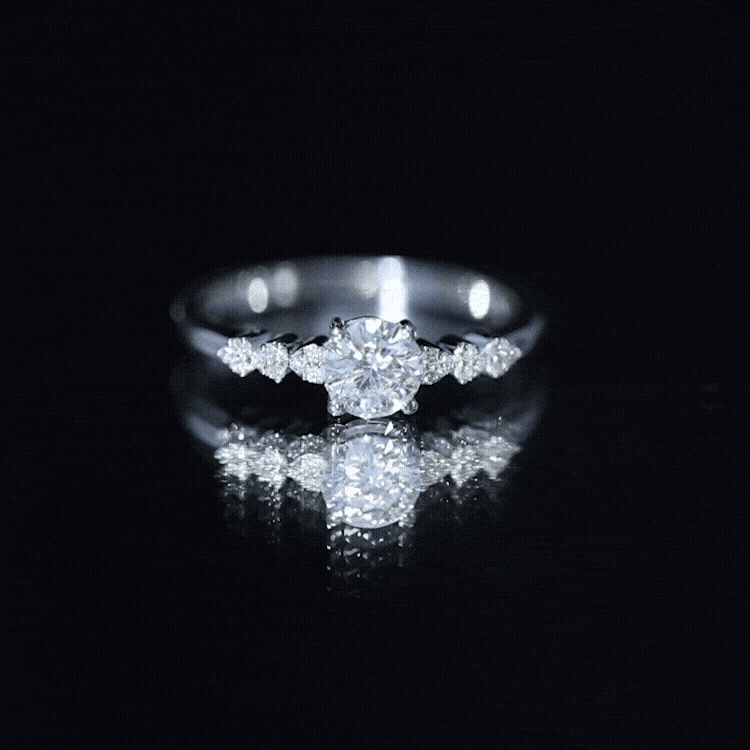 Certified 0.4 Carat Lab Grown Diamond Designer Engagement Ring