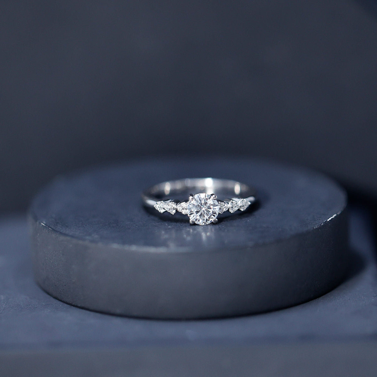 Certified 0.4 Carat Lab Grown Diamond Designer Engagement Ring