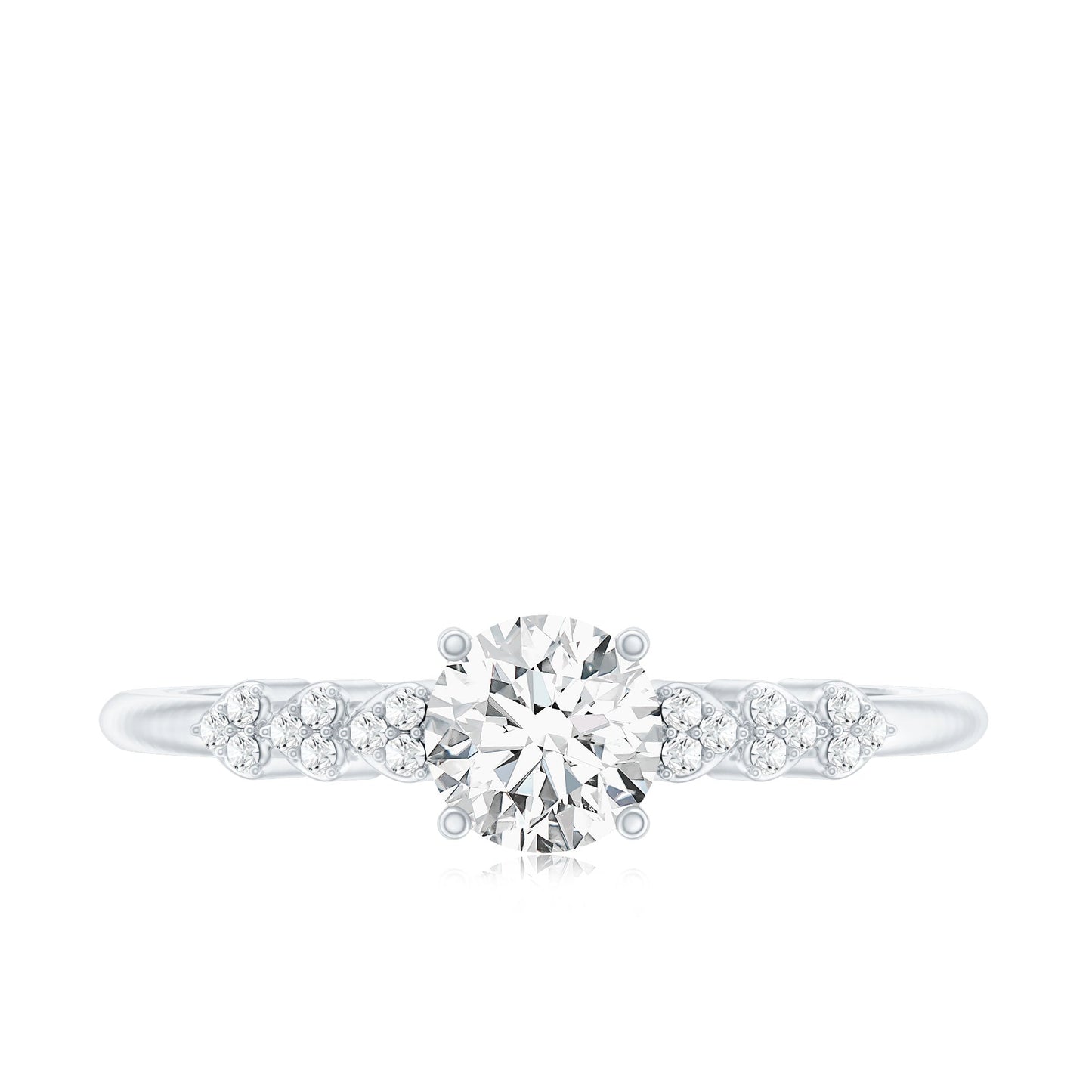 Certified 0.4 Carat Lab Grown Diamond Designer Engagement Ring