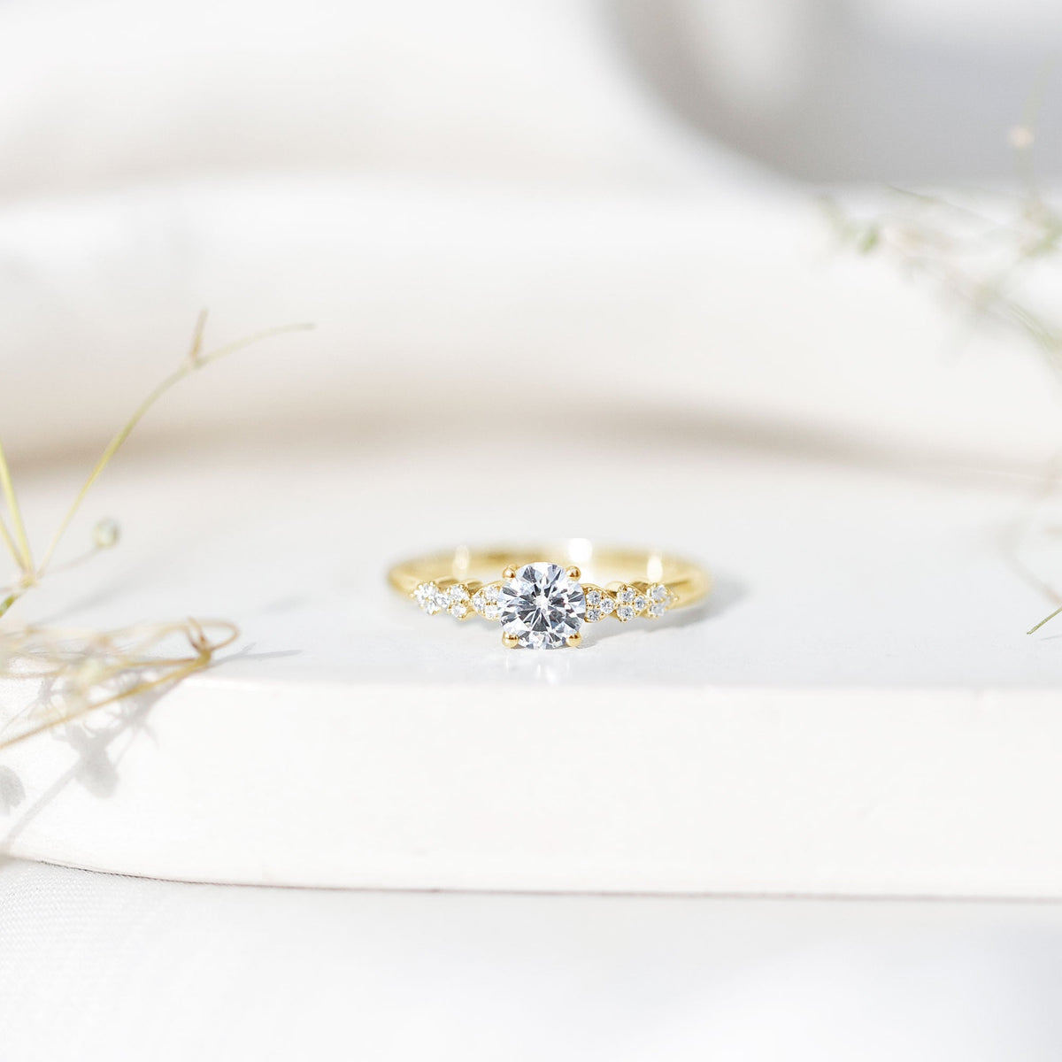 Certified 0.4 Carat Lab Grown Diamond Designer Engagement Ring