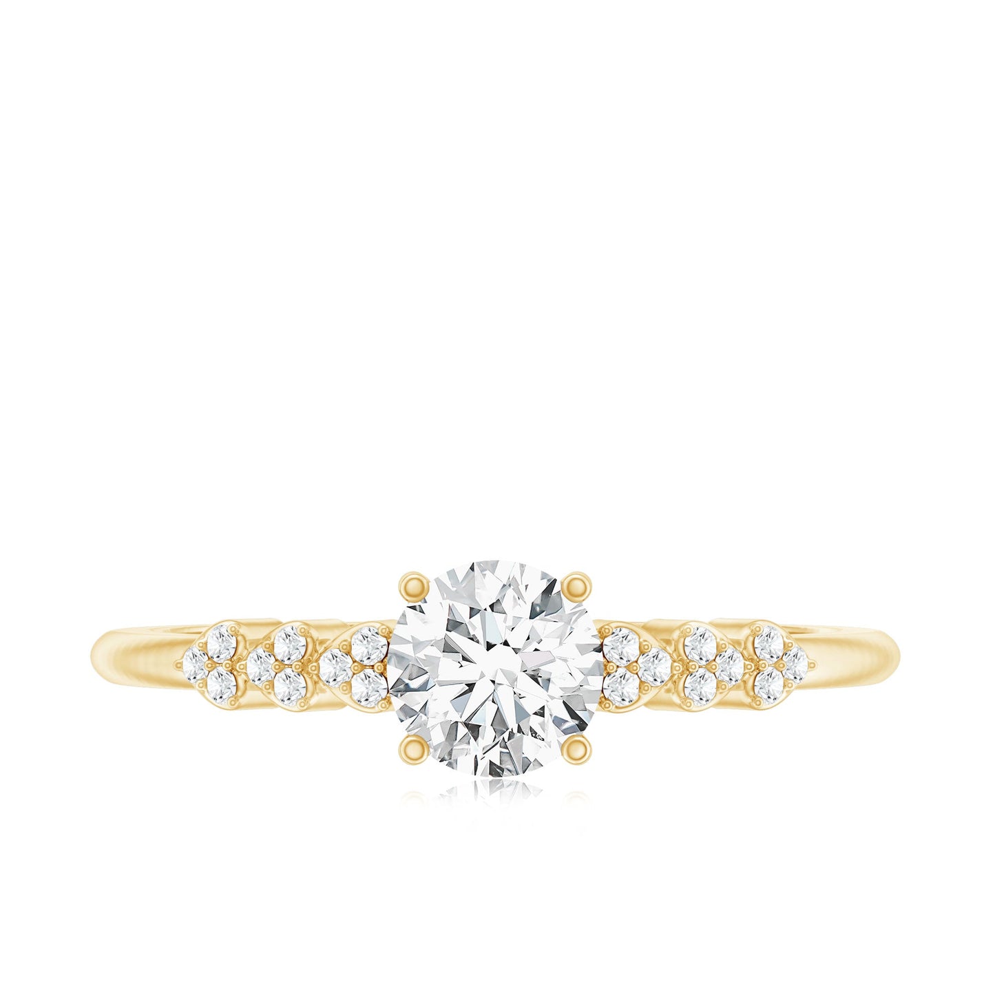 Certified 0.4 Carat Lab Grown Diamond Designer Engagement Ring
