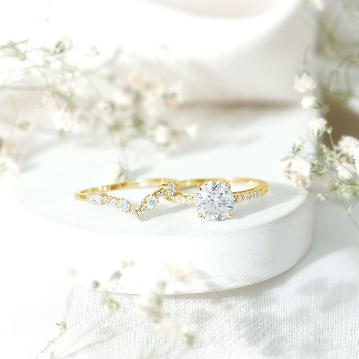 Certified Lab Grown Diamond Bridal Ring Set For Women