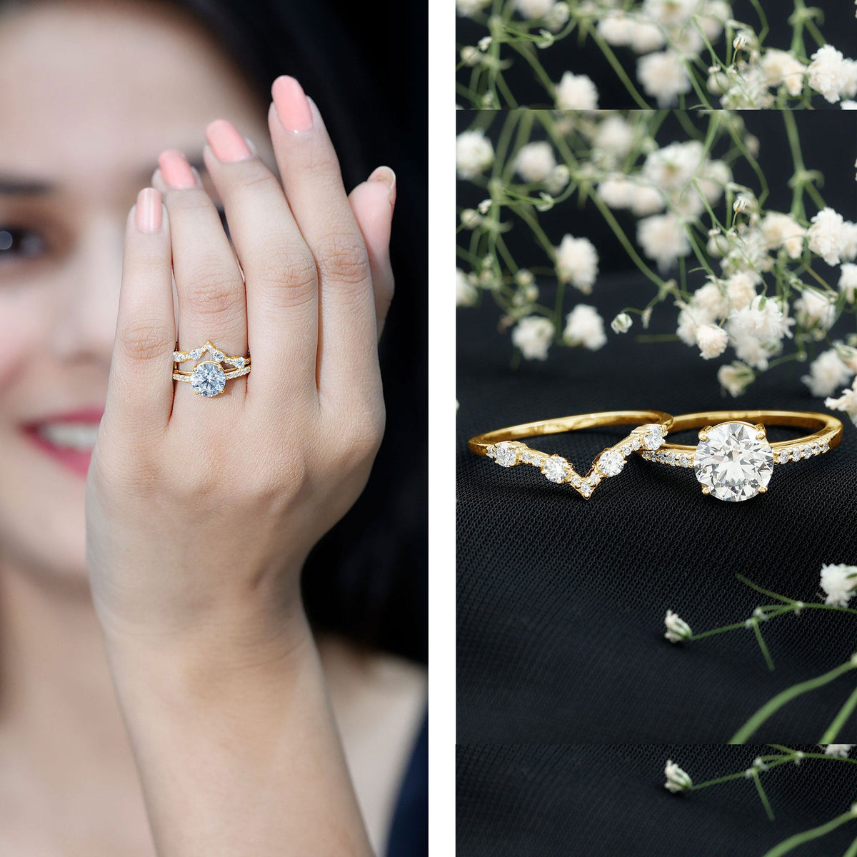 Certified Lab Grown Diamond Bridal Ring Set For Women