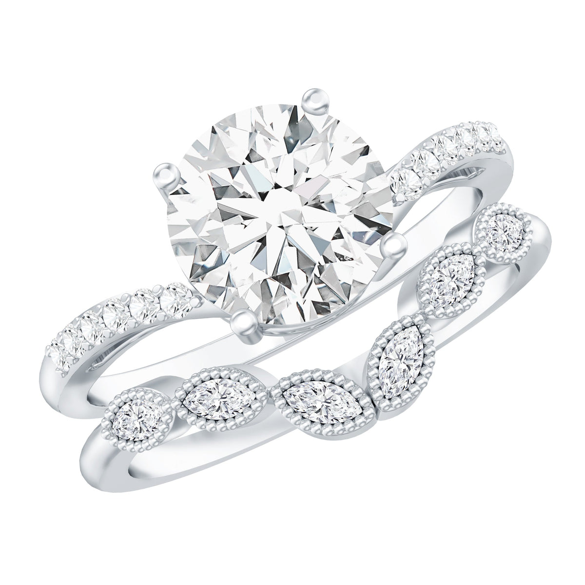 Certified Lab Grown Diamond Engagement Ring With Ring Guard