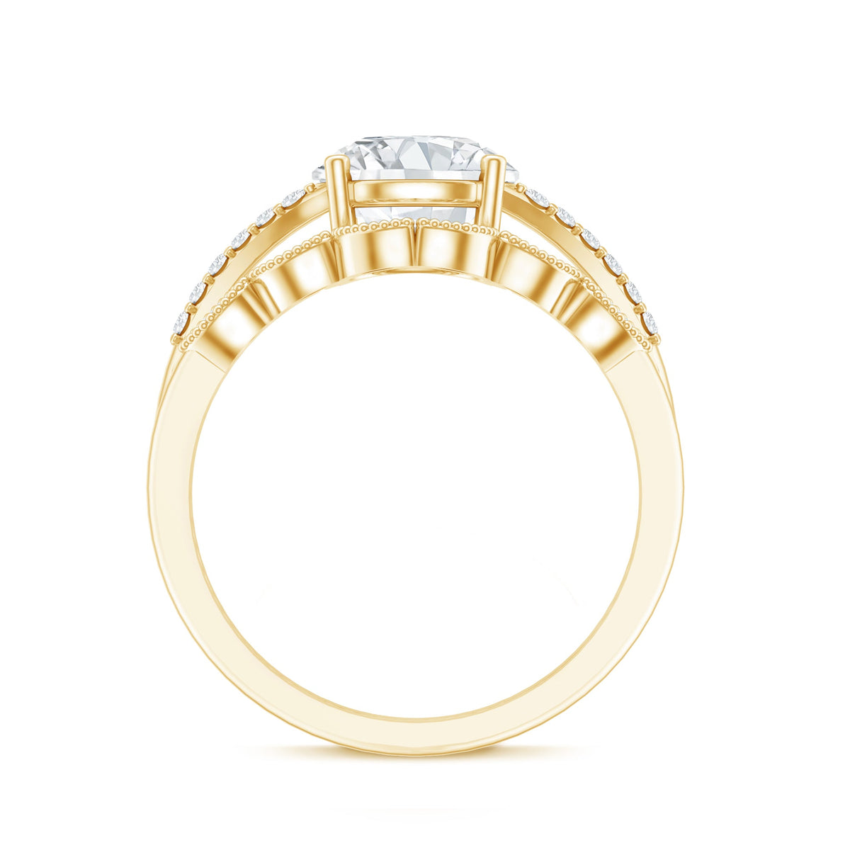 Certified Lab Grown Diamond Engagement Ring With Ring Guard
