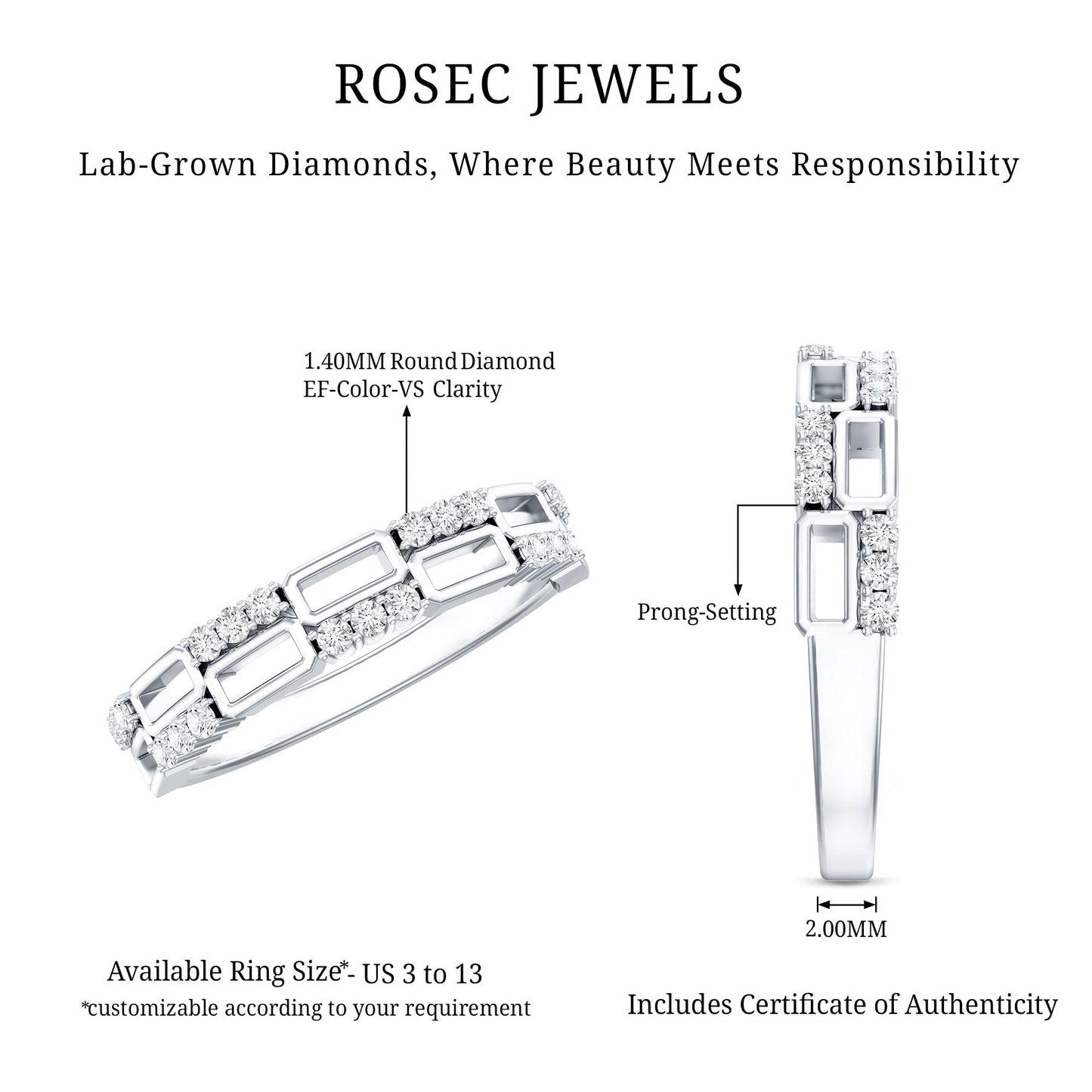Certified Lab Grown Diamond Wedding Anniversary Ring For Women
