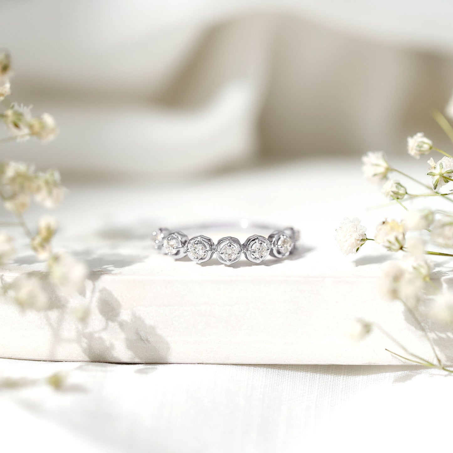 Certified Lab Grown Diamond Half Eternity Anniversary Ring