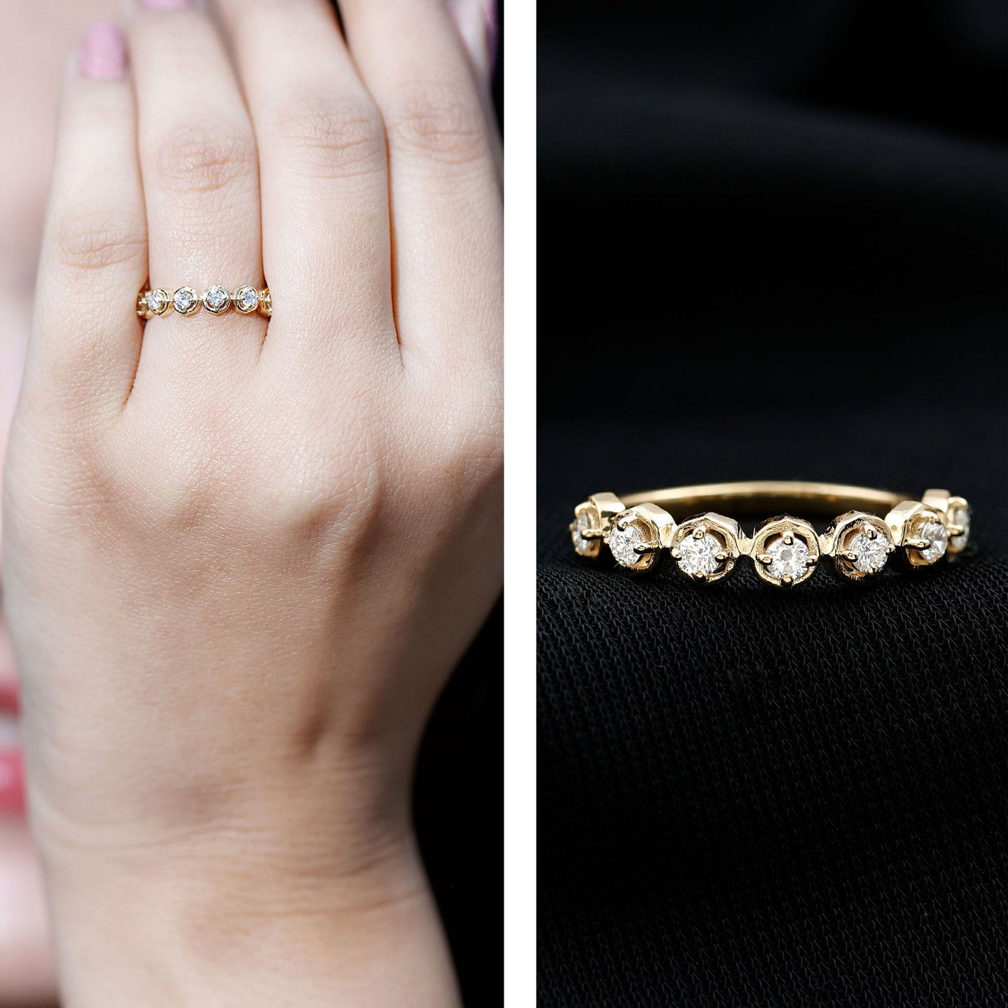 Certified Lab Grown Diamond Half Eternity Anniversary Ring
