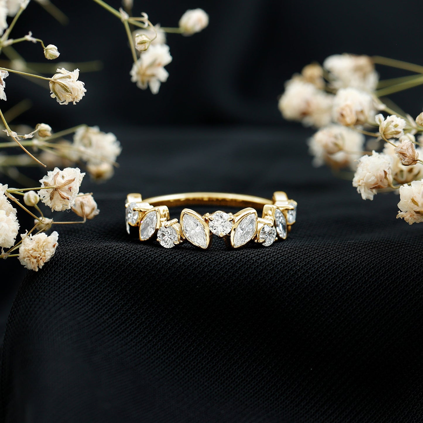 Certified Lab Grown Diamond Half Eternity Anniversary Ring For Women