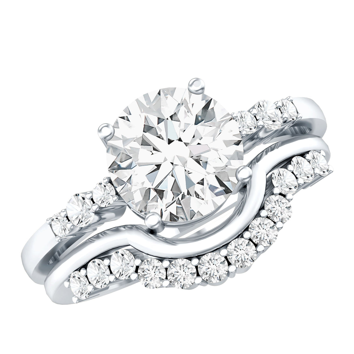 2 Carat IGI Certified Lab Grown Diamond Engagement Ring with Wedding Band