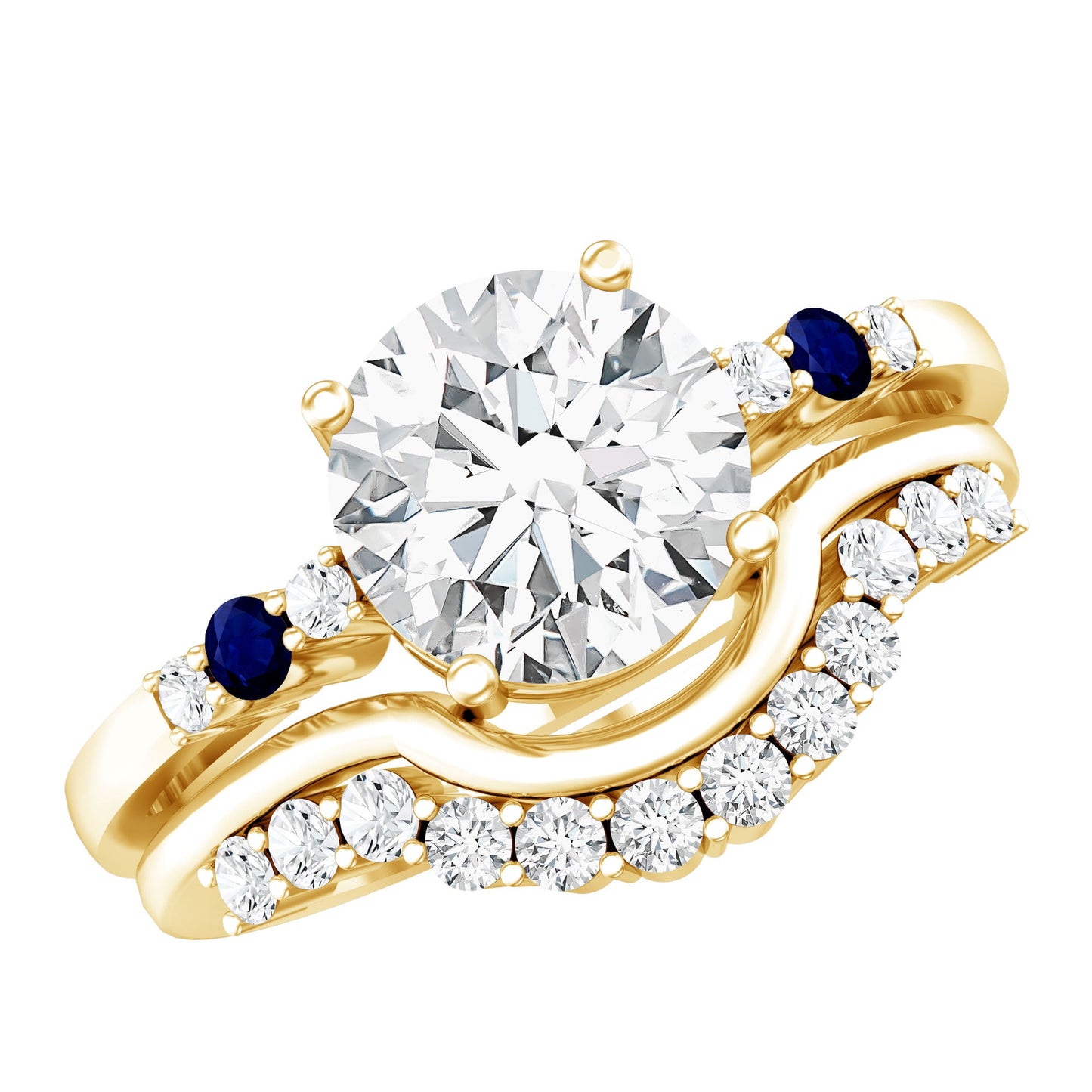 2 Carat Certified Lab Grown Diamond Engagement Ring With Wedding Band