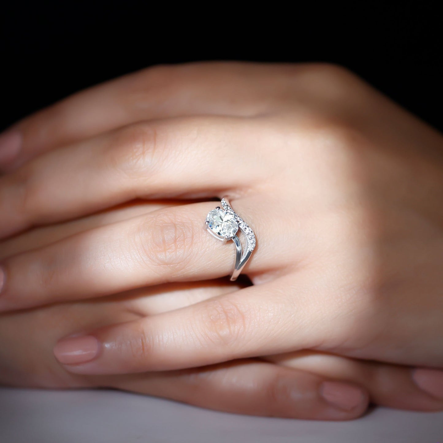 Certified 1.2 Carat Lab Grown Diamond Oval Engagement Ring For Women
