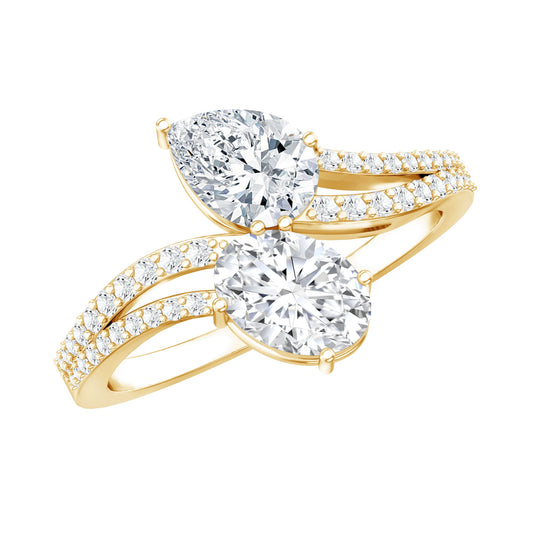 Certified Lab Grown Diamond Toi Et Moi Engagement Ring