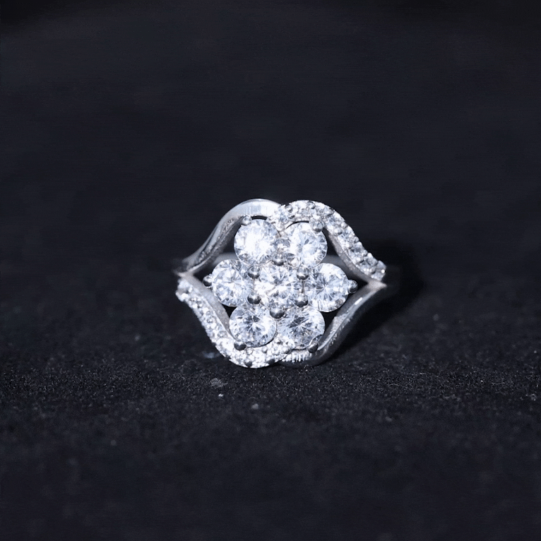 Certified Lab Grown Diamond Flower Statement Ring