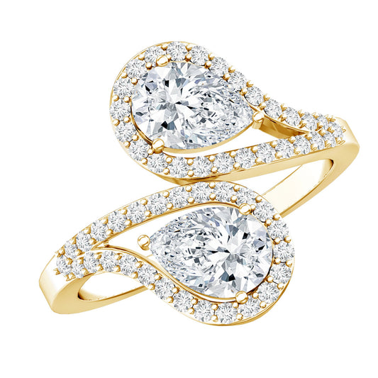 Certified Lab Diamond Toi Et Moi Designer Engagement Ring