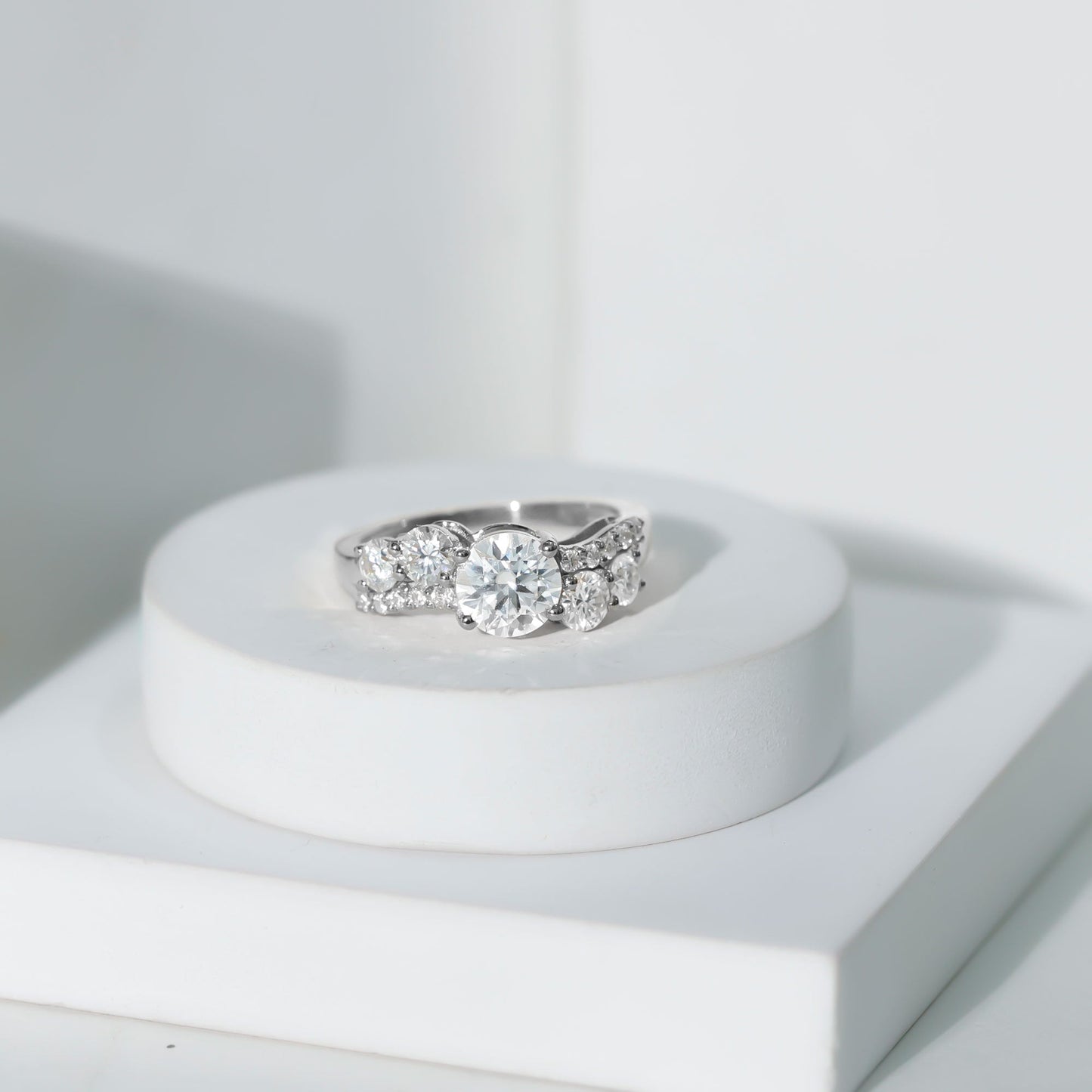 Certified Lab 1.2 Carat Round Diamond Designer Engagement Ring
