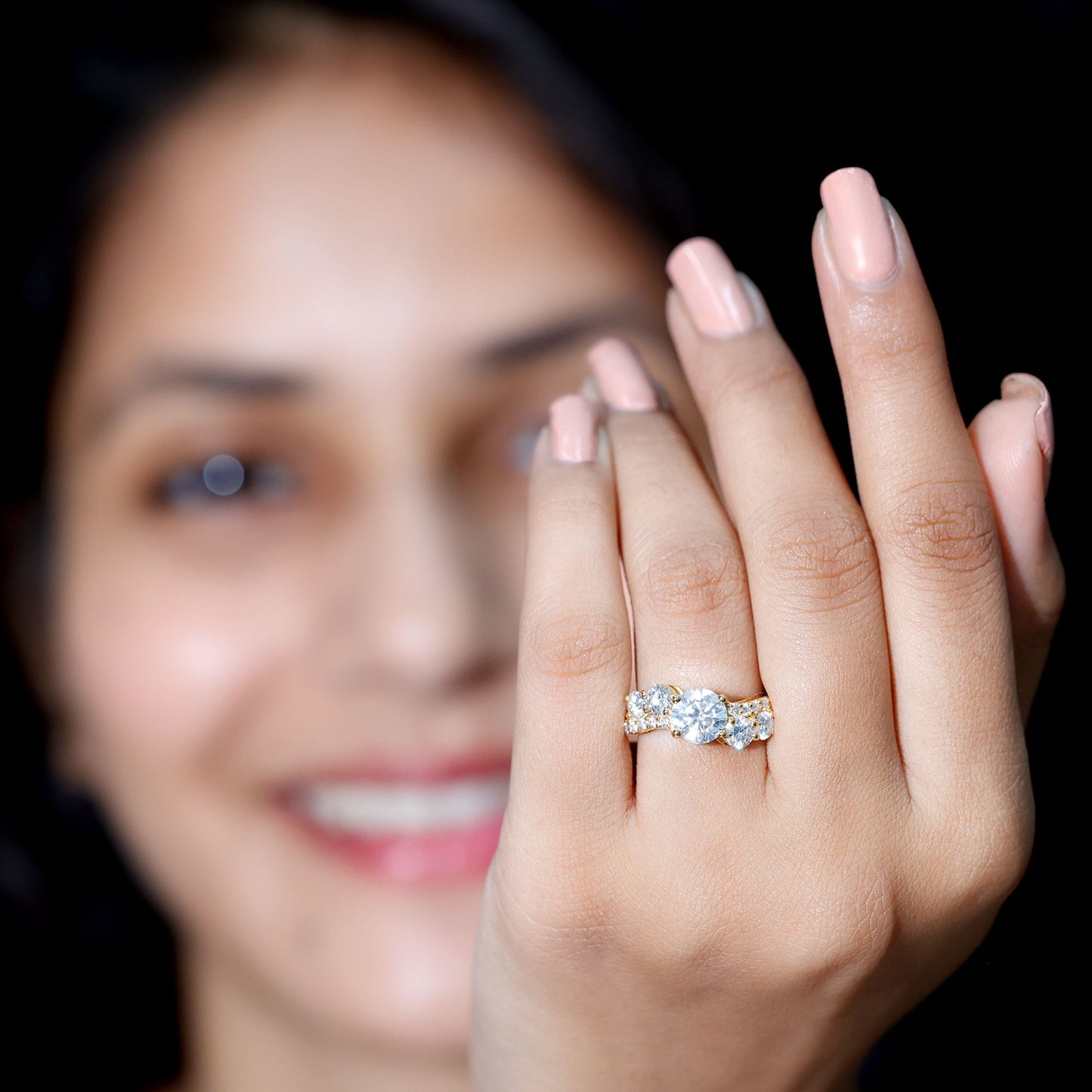 Certified Lab 1.2 Carat Round Diamond Designer Engagement Ring