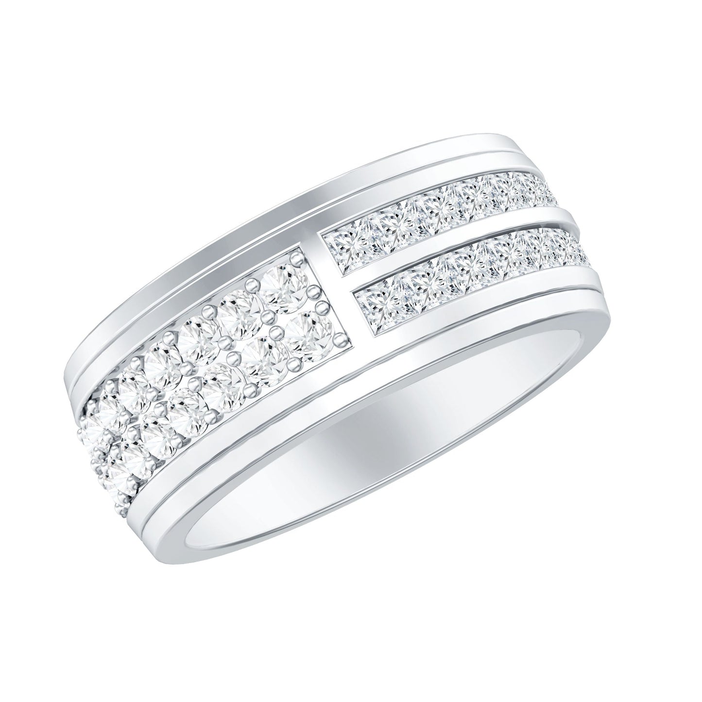 Certified Lab Grown Diamond Wide Wedding Band Ring