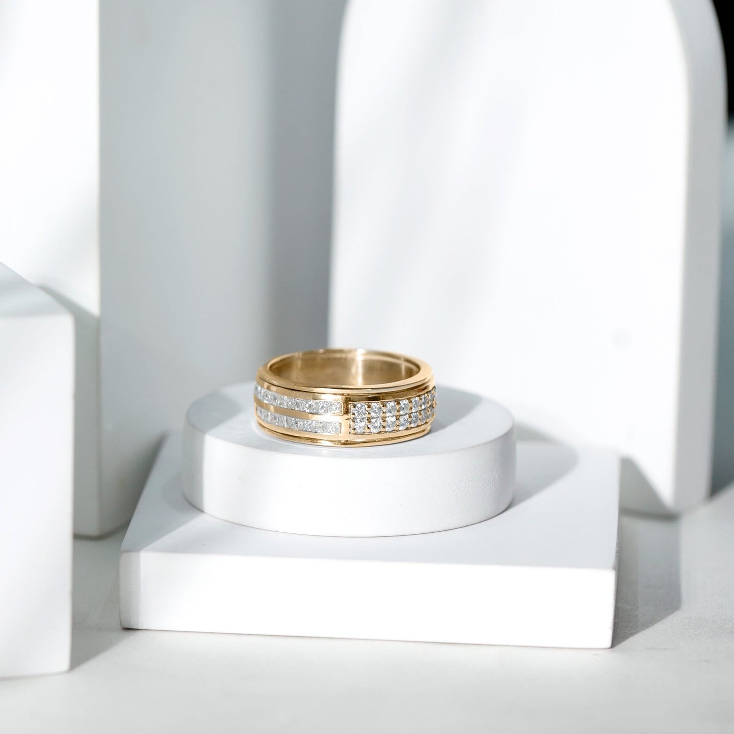 Certified Lab Grown Diamond Wide Wedding Band Ring