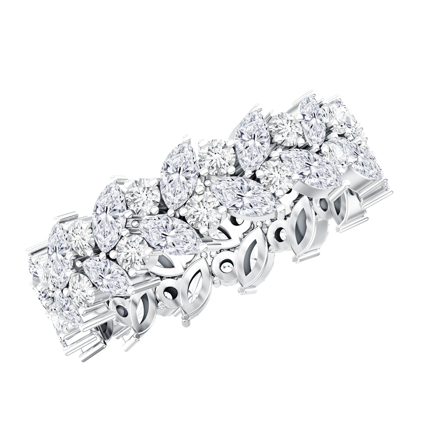 Certified Lab Grown Diamond Leaf Wedding Band