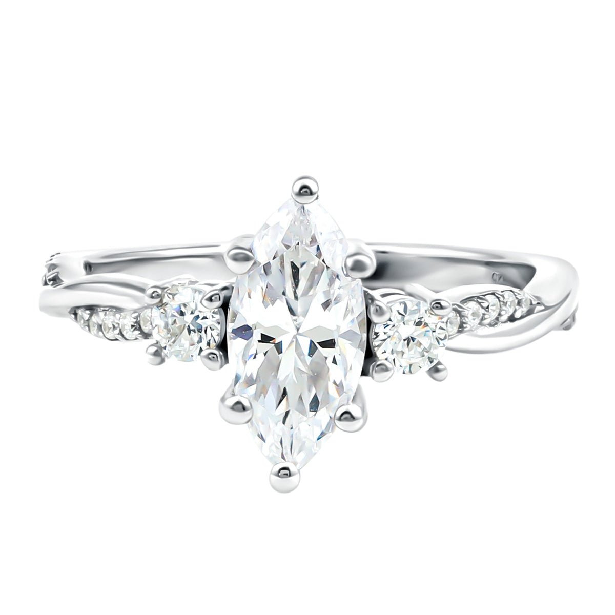 Brilliant Cut Marquise Lab Grown Diamond Engagement Ring
