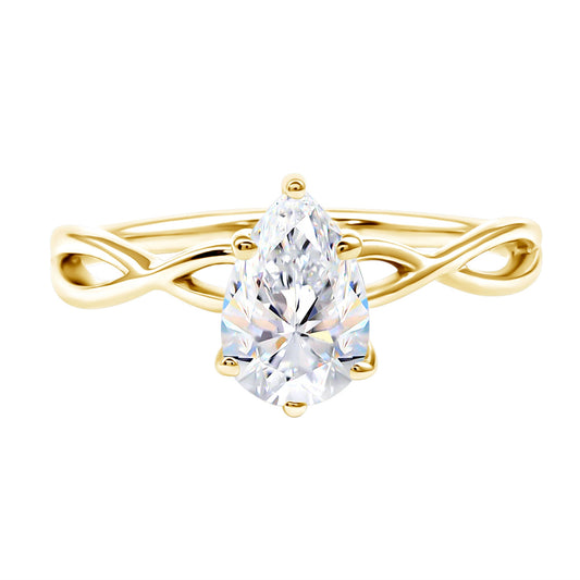 Lab Grown Diamond Pear Engagement Ring with Infinity Band