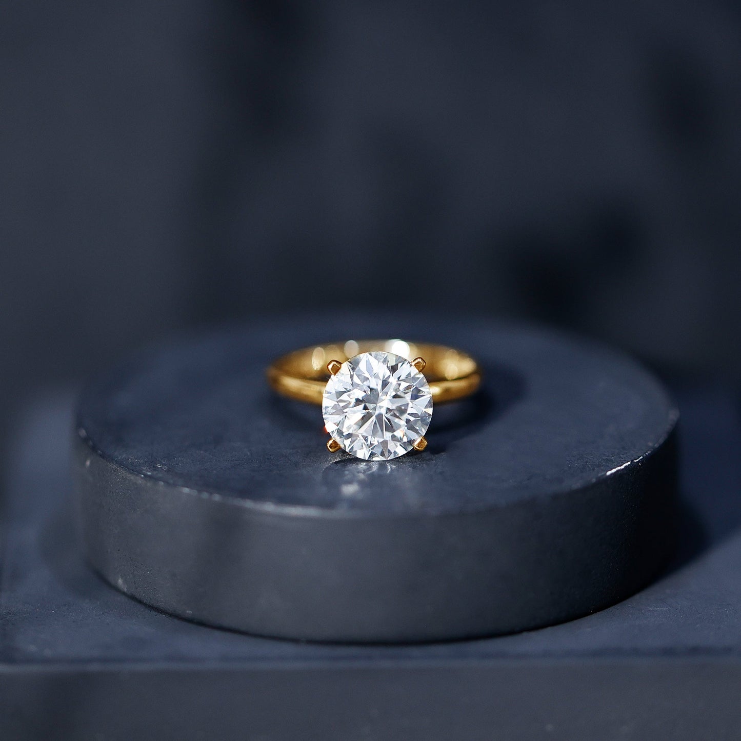 IGI Certified 3 CT Round Lab Grown Diamond Solitaire Engagement Ring