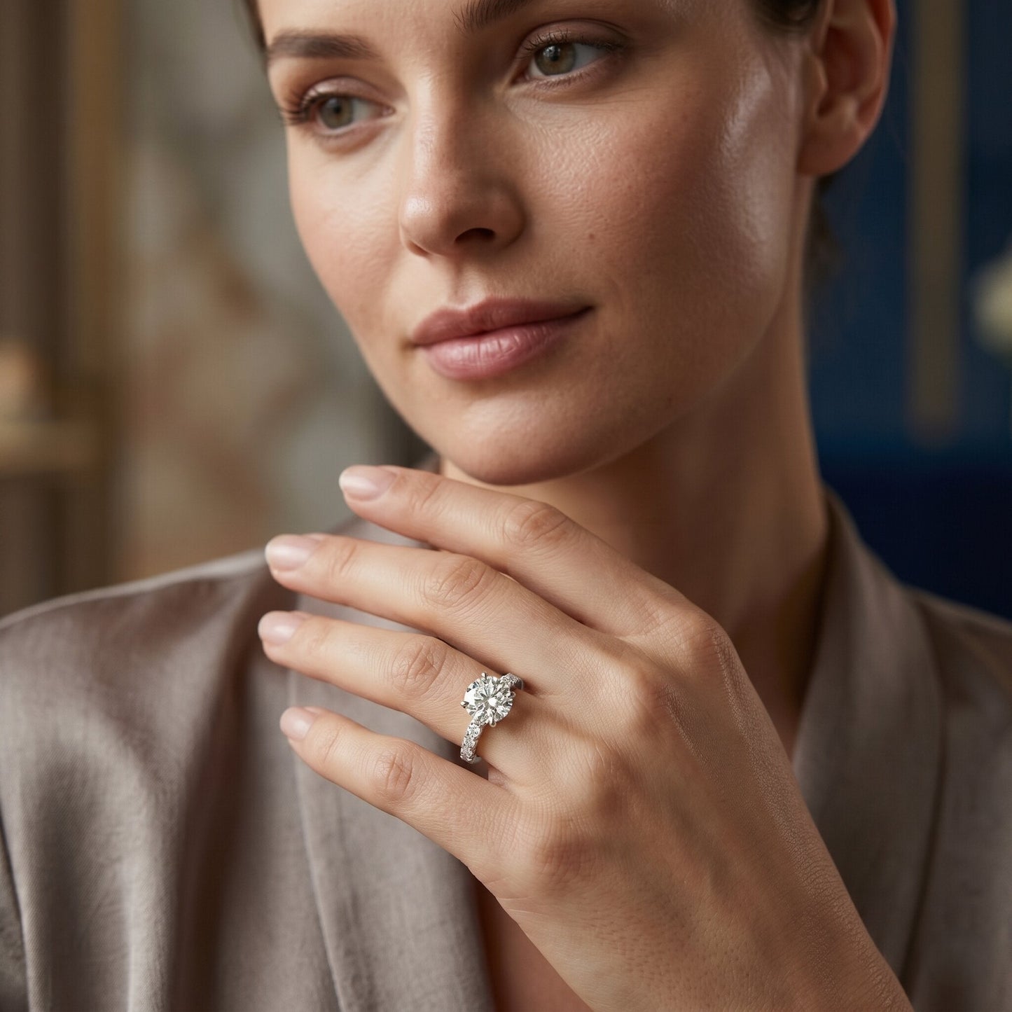 2 Carat Lab Grown Diamond Round Engagement Ring with IGI Certificate