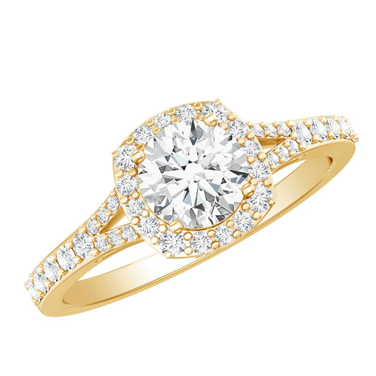 IGI Certified 1 Carat Lab Grown Diamond Halo Engagement Ring for Women