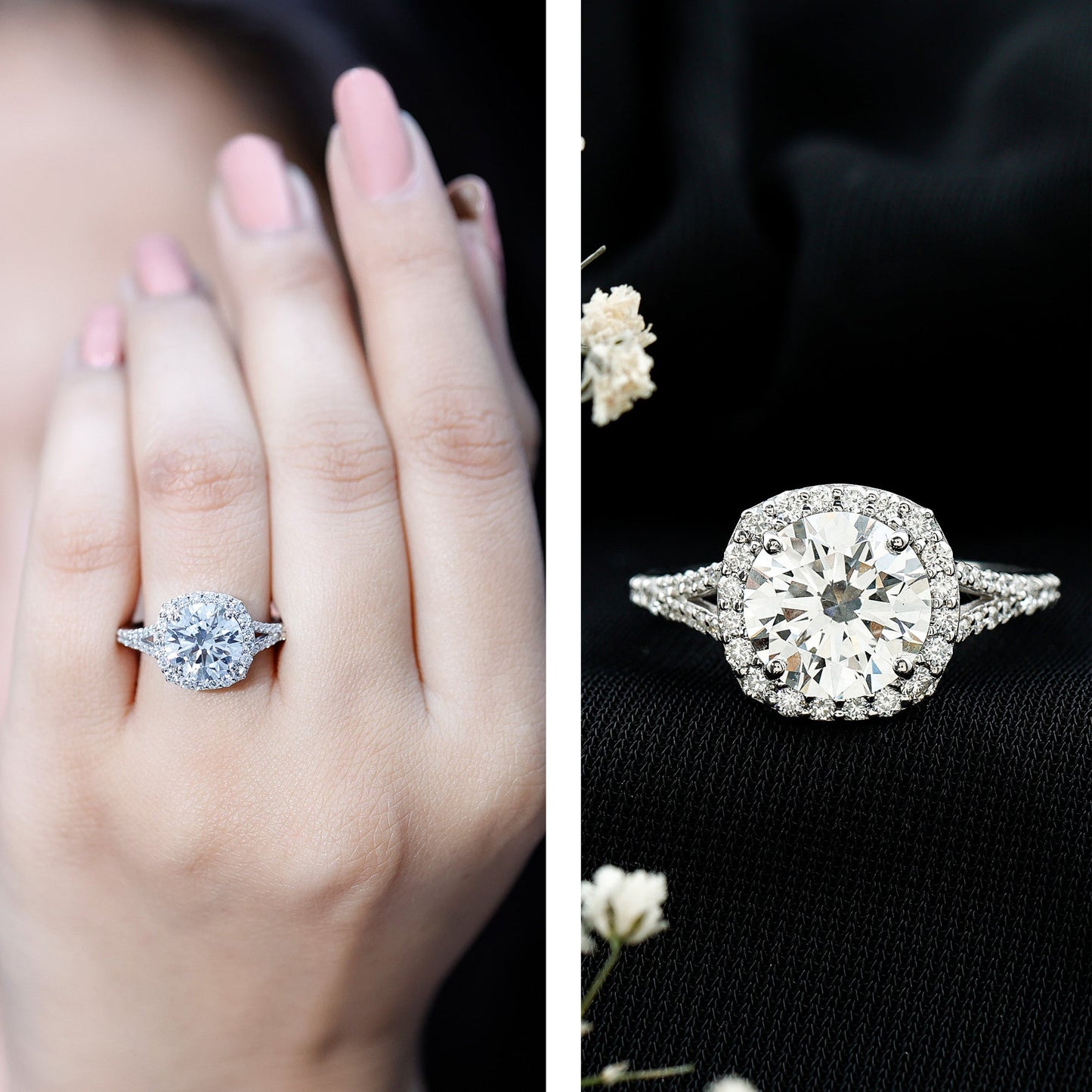 3 Carat Lab Grown Diamond Split Shank Engagement Ring with IGI Certificate