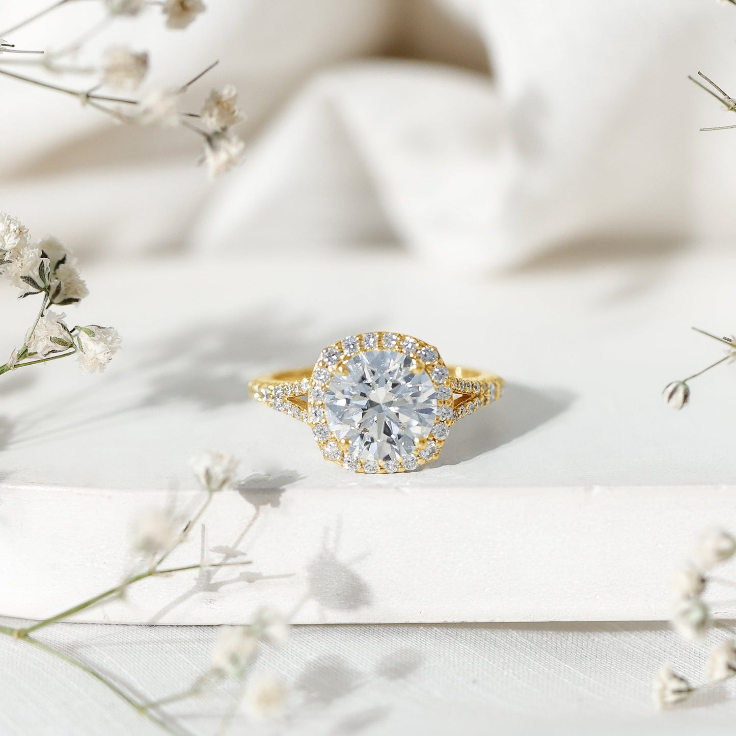 3 Carat Lab Grown Diamond Split Shank Engagement Ring with IGI Certificate