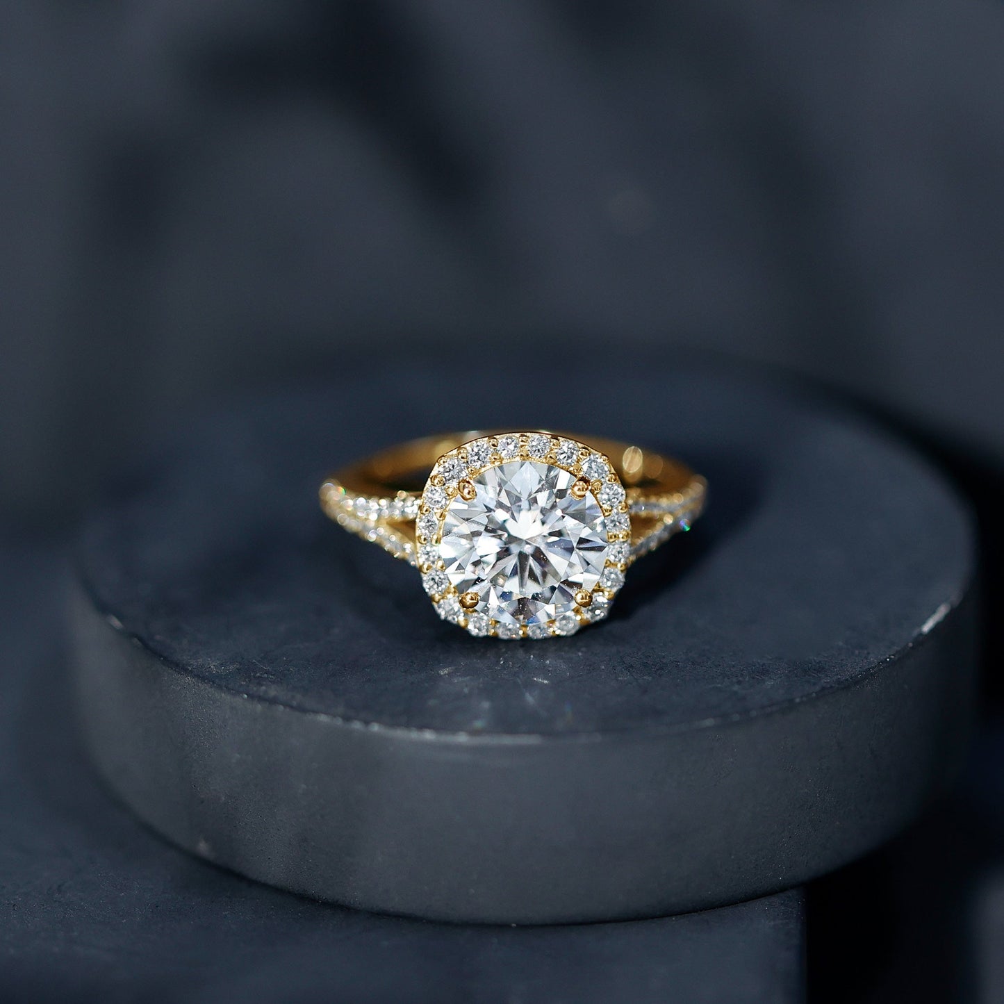 3 Carat Lab Grown Diamond Split Shank Engagement Ring with IGI Certificate