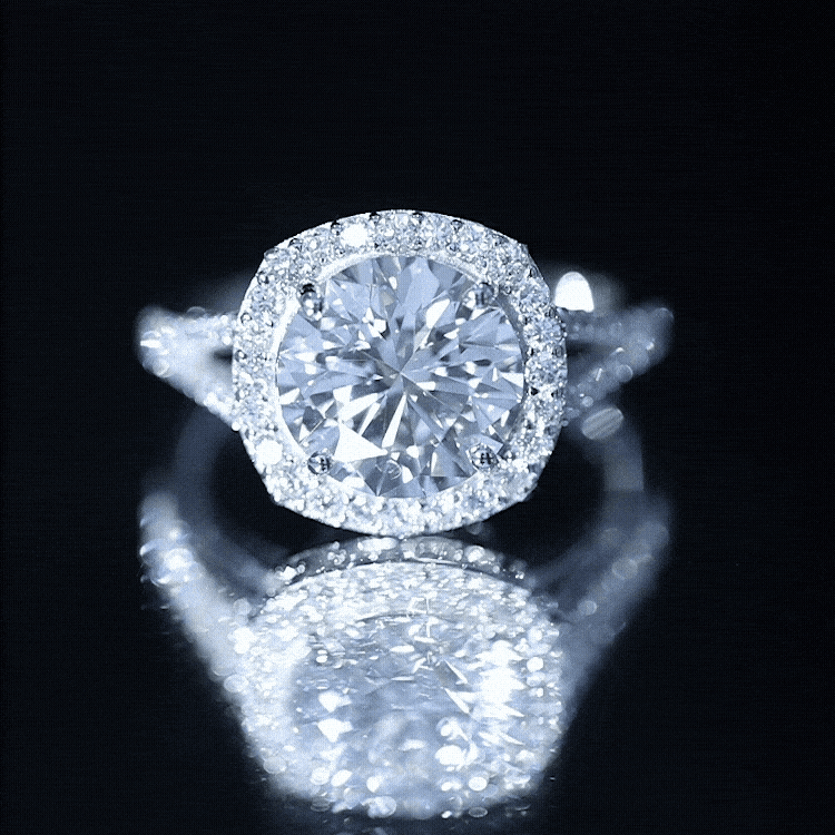 IGI Certified Lab Grown Diamond Statement Engagement Ring with Split Shank