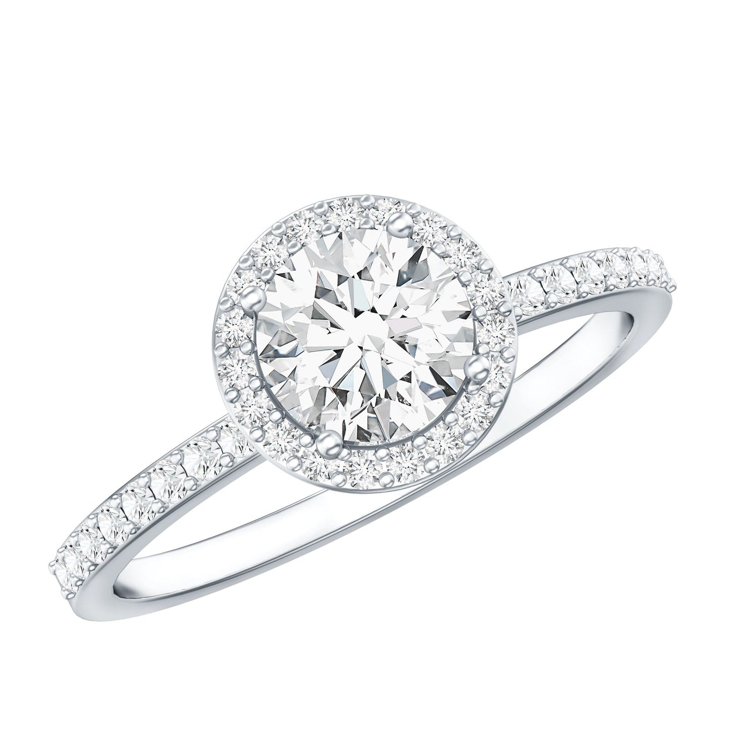 IGI Certified 1 CT Lab Grown Diamond Round Engagement Ring